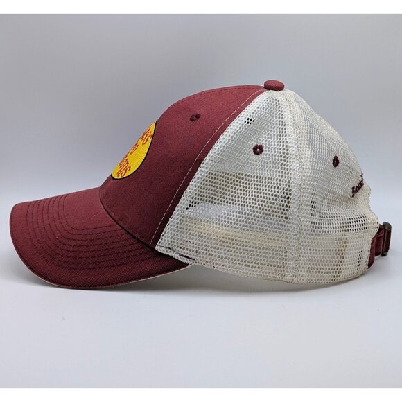 Bass Pro Shops Hat Cap White Red Burgundy Strap Back Fishing BPS Outdoor Mesh - Picture 3 of 5